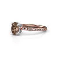 Image of Engagement ring saskia 1 ovl<br/>585 rose gold<br/>Brown diamond 0.98 crt