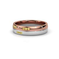 Image of Wedding ring WH0206L25APM<br/>585 rose gold ±5x1.7 mm<br/>Yellow sapphire