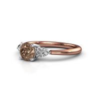 Afbeelding van Verlovingsring Chanou RND 585 rosé goud bruine diamant 1.120 crt