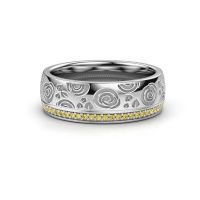 Image of Wedding ring WH2066L27D<br/>950 platinum ±7x2.4 mm<br/>Yellow sapphire 1 mm
