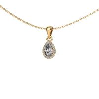 Image of Necklace Seline per 585 gold zirconia 6x4 mm