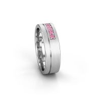 Image of Wedding ring WH0312L16AM<br/>950 platinum ±6x1.7 mm<br/>Pink sapphire