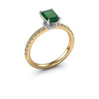 Afbeelding van Verlovingsring Crystal EME 4 585 goud smaragd 7x5 mm