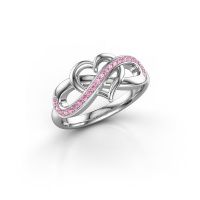 Image of Ring Yael 585 white gold pink sapphire 1.1 mm