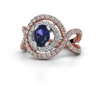 Image de Bague Chau<br/>585 or rose<br/>Saphir 7x5 mm