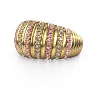 Afbeelding van Ring Dawn 12mm 585 goud roze saffier 1 mm