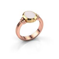 Afbeelding van Pinkring Jake 1<br/>585 rosé goud<br/>Rode lagensteen 10x8 mm