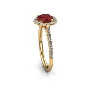 Image of Engagement ring seline rnd 2<br/>585 gold<br/>Ruby 6.5 mm