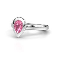 Image of Stacking ring Trudy Pear 950 platinum pink sapphire 7x5 mm