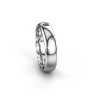 Afbeelding van Vriendschapsring WH0101L35BPHRT 585 witgoud bruine diamant ±5x2 mm