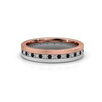 Image of Wedding ring WH0203L14BPM<br/>585 rose gold ±4x2 mm<br/>Black diamond 0.484 crt