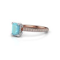 Image of Engagement ring saskia eme 2<br/>585 rose gold<br/>Blue topaz 6.5x4.5 mm