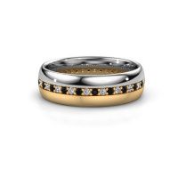 Image of Wedding ring WH0203L36AP<br/>585 white gold ±6x1.7 mm<br/>Black diamond