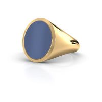 Afbeelding van Zegelring Herman 4<br/>585 goud<br/>Blauw lagensteen 15x12 mm
