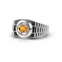 Image de Bague pour homme edward<br/>950 platine<br/>Citrine 4.7 mm