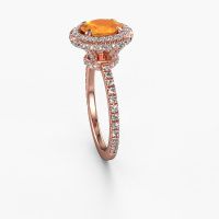 Image of Engagement ring Talitha OVL 585 rose gold citrin 7x5 mm