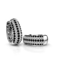 Image of Hoop earrings Danika 10.5 B 950 platinum black diamond 2.134 crt