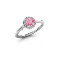 Image of Engagement ring seline rnd 1<br/>950 platinum<br/>Pink sapphire 5 mm