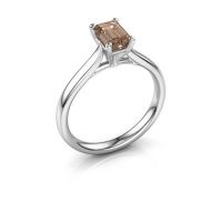 Afbeelding van Verlovingsring Mignon eme 1 585 witgoud bruine diamant 0.90 crt