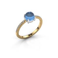 Afbeelding van Ring Cathie 585 goud blauw topaas 6 mm