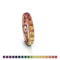 Image of Stackable Ring Jackie 3.4<br/>585 rose gold<br/>Rainbow Sapphire 1 3.4 Mm