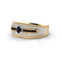 Image de Bague pour homme Oliver<br/>585 or jaune<br/>Diamant noir 0.516 crt