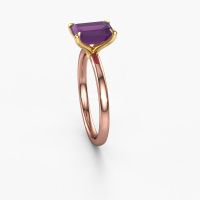 Image of Engagement Ring Crystal Eme 1<br/>585 rose gold<br/>Amethyst 8x6 mm
