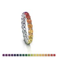 Bild von Vorsteckring vivienne 3.4<br/>950 Platin<br/>rainbow saphir 1 3.4 mm