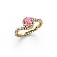 Afbeelding van Verlovingsring Elli 585 goud roze saffier 5 mm