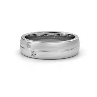 Image of Wedding ring WH0250L26BM<br/>585 white gold ±6x2 mm<br/>Diamond