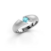 Image de Bague de fiançailles Hojalien 1<br/>950 platine<br/>Topaze bleue 4 mm