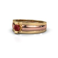 Afbeelding van Ring Jade<br/>585 rosé goud<br/>Robijn 4 mm