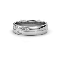 Image of Wedding ring WH0206L25APM<br/>585 white gold ±5x1.7 mm<br/>Zirconia