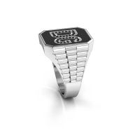 Image of Rolex style ring Stephan 3 950 platinum black diamond 0.006 crt