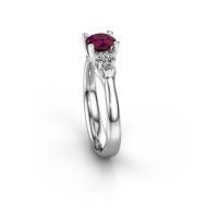 Afbeelding van Verlovingsring Monika RND<br/>585 witgoud<br/>Rhodoliet 5.5 mm