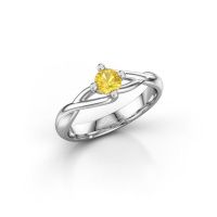 Image of Ring Paulien<br/>585 white gold<br/>Yellow sapphire 4.2 mm