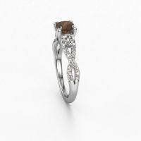 Image of Engagement Ring Marilou Cus<br/>585 white gold<br/>Smokey quartz 5 mm