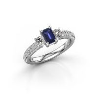 Image of Engagement Ring Marielle Eme<br/>950 platinum<br/>Sapphire 6x4 mm
