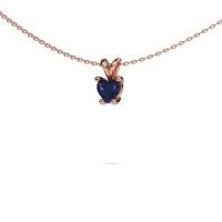 Image of Necklace Sam Heart 585 rose gold sapphire 5 mm