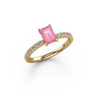 Bild von Verlobungsring Crystal Eme 2<br/>585 Gold<br/>Pink Saphir 6.5x4.5 mm