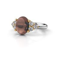 Afbeelding van Ring Clarice<br/>585 witgoud<br/>Rookkwarts 10x8 mm