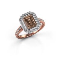 Afbeelding van Verlovingsring Noud 2 EME<br/>585 rosé goud<br/>bruine diamant 2.104 crt