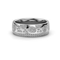 Image of Wedding ring WH2066L27D<br/>585 white gold ±7x2.4 mm<br/>Zirconia 1 mm