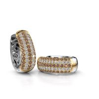 Image of Hoop earrings Danika 10.5 B 585 gold brown diamond 1.92 crt