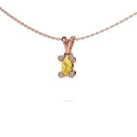 Image of Necklace Cornelia Marquis 585 rose gold yellow sapphire 7x3 mm