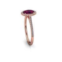 Image of Engagement ring seline ovl 2<br/>585 rose gold<br/>Rhodolite 7x5 mm