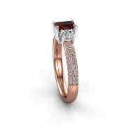 Image of Engagement Ring Marielle Eme<br/>585 rose gold<br/>Garnet 6x4 mm