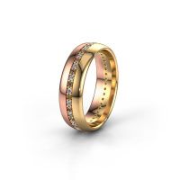 Image of Wedding ring WH0203L36AP<br/>585 rose gold ±6x1.7 mm<br/>Brown diamond