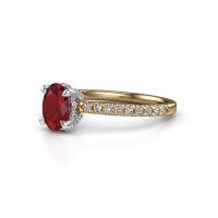Image of Engagement ring saskia 1 ovl<br/>585 gold<br/>Ruby 7x5 mm