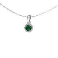 Image of Pendant Seline rnd 925 silver emerald 4.7 mm